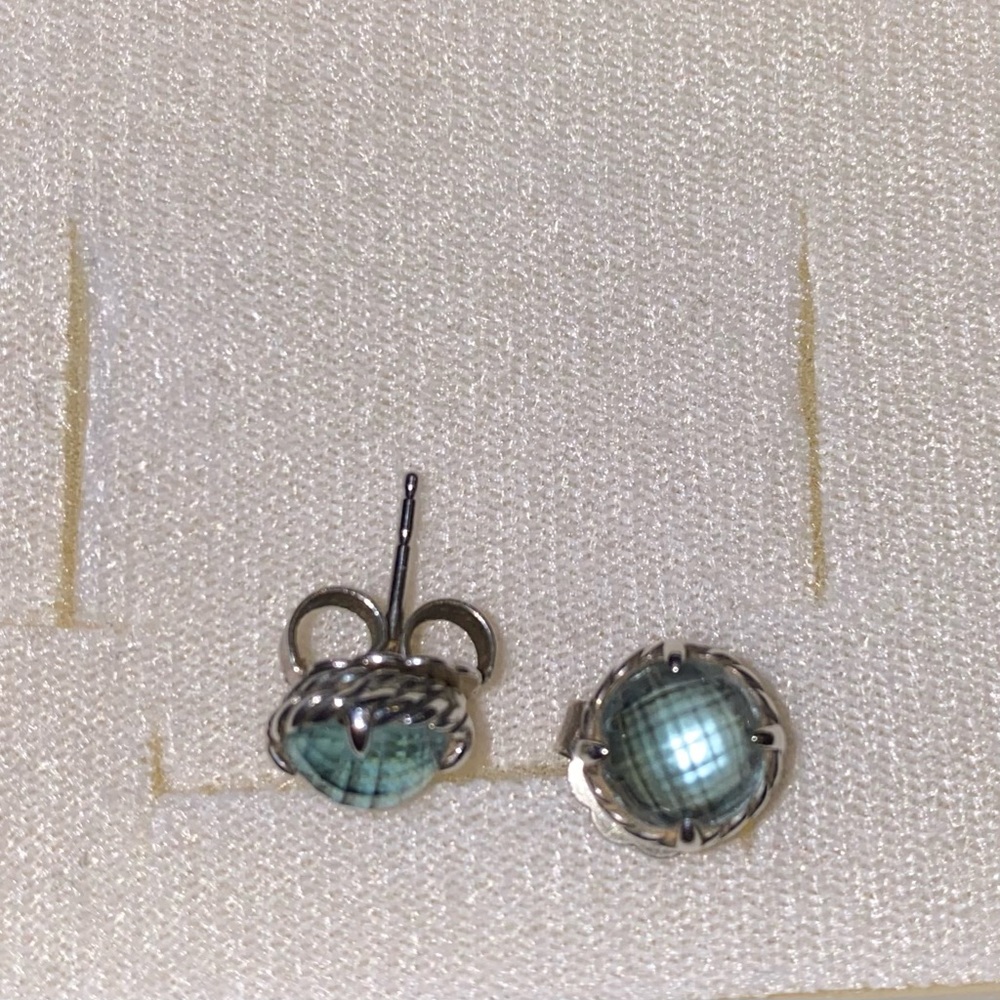David Yurman Chatelaine Blue Topaz Stud Earrings